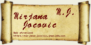 Mirjana Jocović vizit kartica